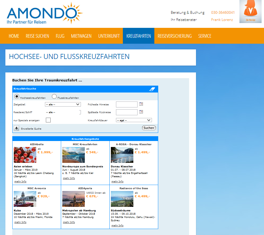 Ohne Login zur Direktbuchung