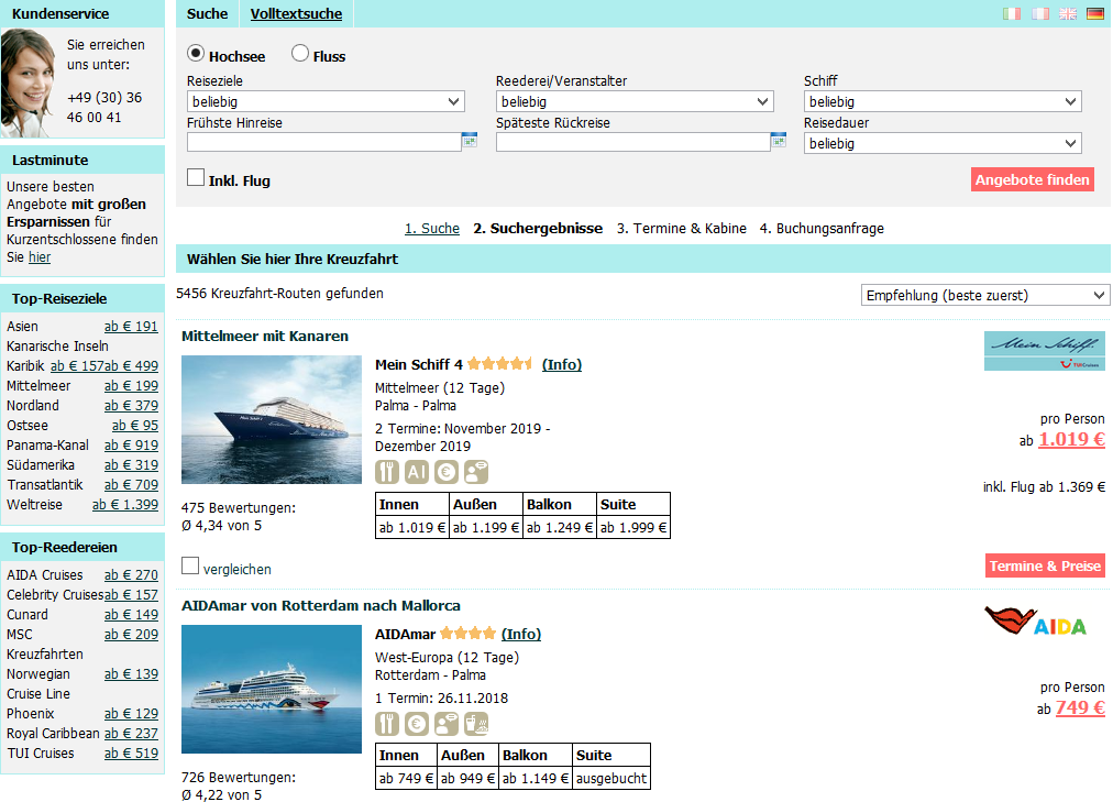 Ohne Login zur Direktbuchung